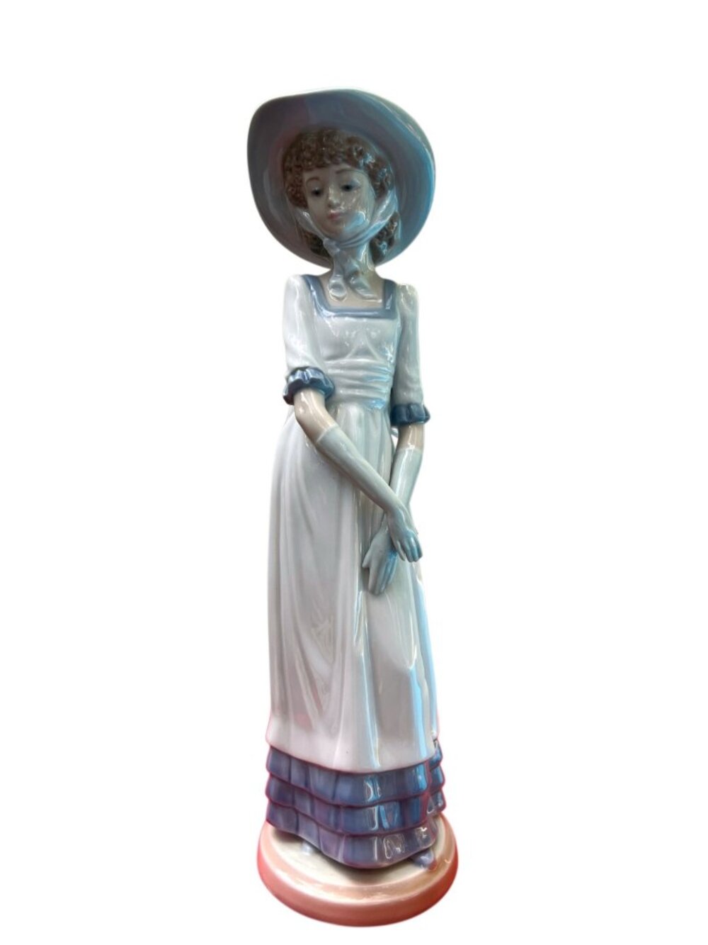 Liadro " Gentle Breeze" Elegant Porcelain Figurine Of Young Lady In Hat